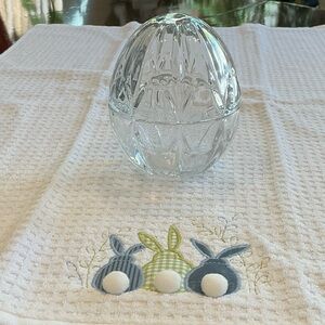 Clear Glass Egg-Shaped Container by Gotham.